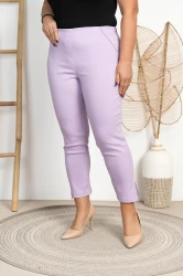 Spodnie 7/8 MIKSA lila Plus Size 42-58
