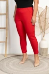 Spodnie 7/8 MIKSA z zipem czerwone Plus Size 42-58