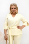 Elegancki Komplet TERENS bananowy Plus Size 44-50