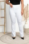Dresowe Dzwony w Kant STEP białe Plus Size 42-54