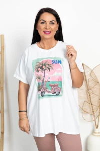 Bluzka biała DANA palma Plus Size 48/54 