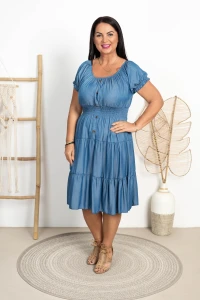 Sukienka literka A JANETTE tencel ciemna Plus Size 44/50