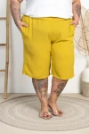 Bermudy z crepy OLO groszek Plus Size 48/54