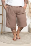 Bermudy z crepy OLO fango Plus Size 48/54