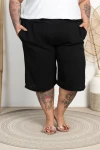 Bermudy z crepy OLO czarne Plus Size 48/54