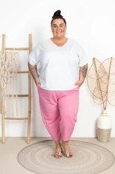 Bluzka wiązana na plecach MIRELA biała Plus Size 48/56 