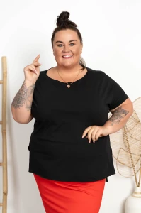Bluzka Laserówka TOY czarna Plus Size 46/54