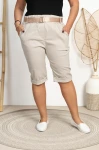 Spodenki z paskiem BENITO beżowe Plus Size 44/48