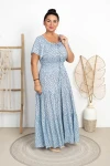 Sukienka MAXI w Groszki KOKO błękitna Plus Size 40/48