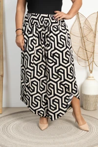 Spodnie Haremki z Rozporkami POLLi wzór 2 Plus Size 46/56