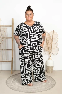 Kuloty Płócienko OTELLO geometria Plus Size 48/54