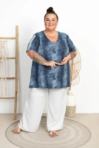 Bluzka Trapezowa ALLEGRA jeans Plus Size 48/54