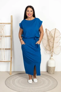 Sukienka dresowa BEATRICE niebieska Plus Size 44/48