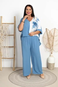 Komplet elegancki CANDI błękitny Plus Size 46/52