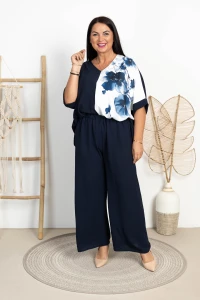 Komplet elegancki CANDI granatowy Plus Size 46/52