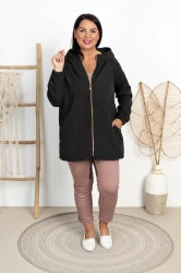 Kurtka z kapturem DOLCE KRESZ czarna Plus Size 42-54