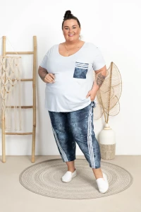 Bluzka Trapezowa ALLEGRA Pocket jeans Plus Size 48/54