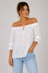 Ażurowa Bluzka Hiszpanka STELLA biała Plus Size 44-52