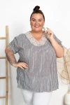 Tunika Płócienko w paski MONIKA fango Plus Size 50/56