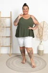 Top trapezowy OSCAR khaki Plus Size 44/54