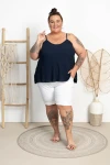 Top trapezowy OSCAR granatowy Plus Size 44/54