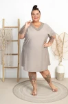 Sukienka Płócienko z ażurem PRIYA fango Plus Size 48/54