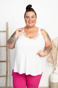 Top z muszelkami PLAY biały Plus Size 48/54 