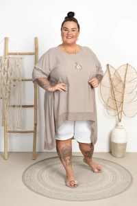 Zwiewna Tunika z długim tyłem DORIS fango Plus Size 50/56
