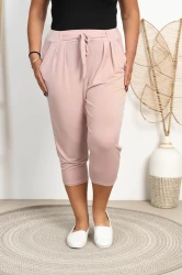 Rybaczki lekkie CHINO pudrowe Plus Size 46/52