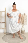 Sukienka Maxi w groszki DIDI biała Plus Size 44/52