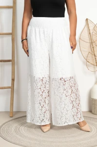 Koronkowy Dzwony KSAMIL białe Plus Size 46/54 