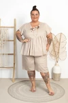 Komplet Bawełniany ADORE beżowy Plus Size 48/56