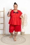 Komplet Bawełniany ADORE czerwony Plus Size 48/56