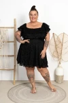 Sukienka Koronkowa literka A FRANSINE czarna Plus Size 44/52