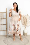 Sukienka za kolanka LUSI beżowa Plus Size 44/52