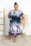 Sukienka za kolanka LUSI granatowa Plus Size 44/52