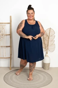 Sukienka z ażurem na plecach LORDES granat Plus Size 46/52