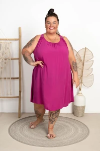 Sukienka z ażurem na plecach LORDES fiolet Plus Size 46/52