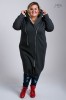 Płaszcz Dresowy grafitowy Plus Size, duże rozmiary  44 46 48 50 52 54