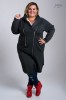 Płaszcz Dresowy grafitowy Plus Size, duże rozmiary  44 46 48 50 52 54