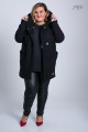 Płaszcz Oversize z Bukli czarny Plus Size 44-56