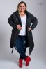 Płaszcz Dresowy grafitowy Plus Size, duże rozmiary  44 46 48 50 52 54