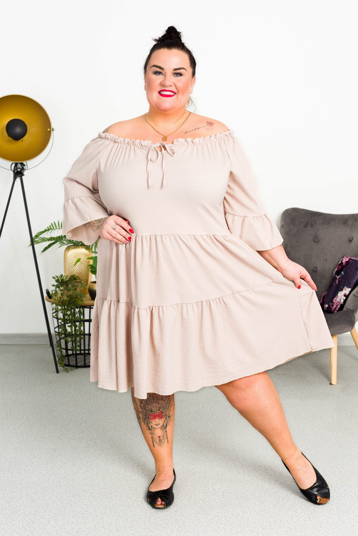 sukienka trapezowa plus size
