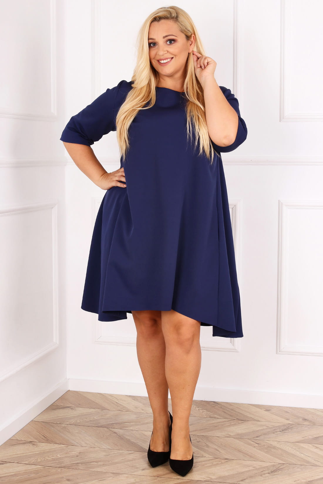 sukienka trapezowa plus size