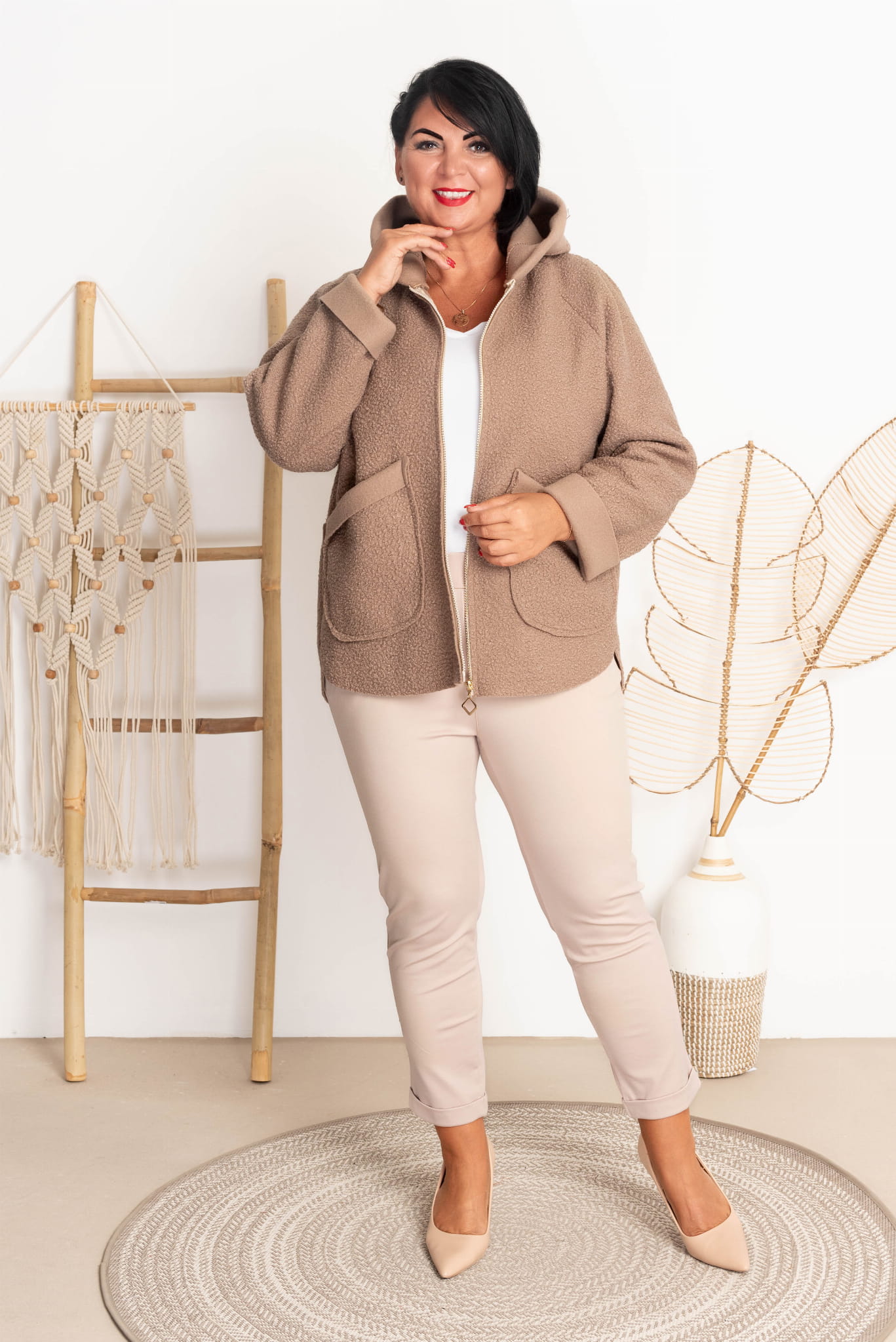 brązowa kurtka plus size