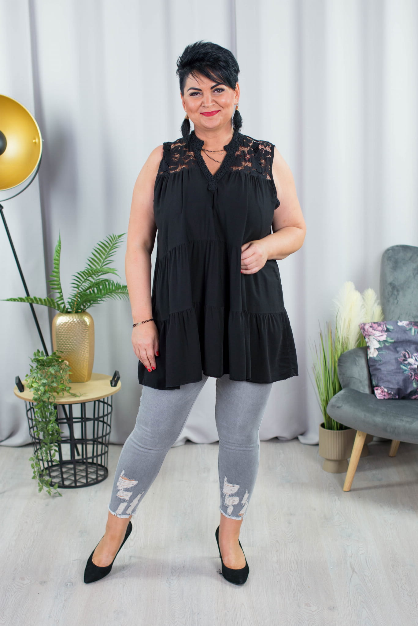 czarna elegancka tunika