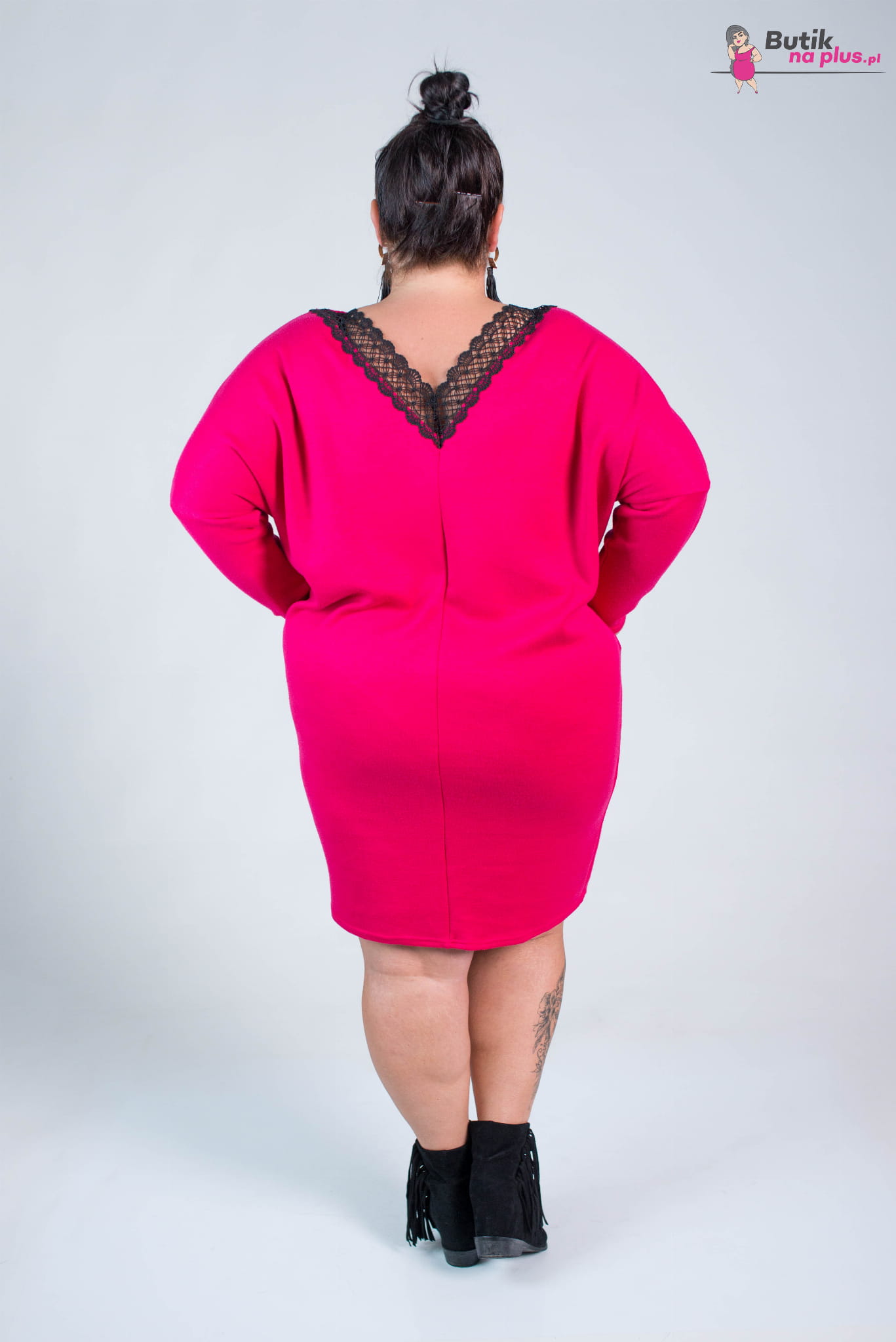 sukienka fuksja plus size