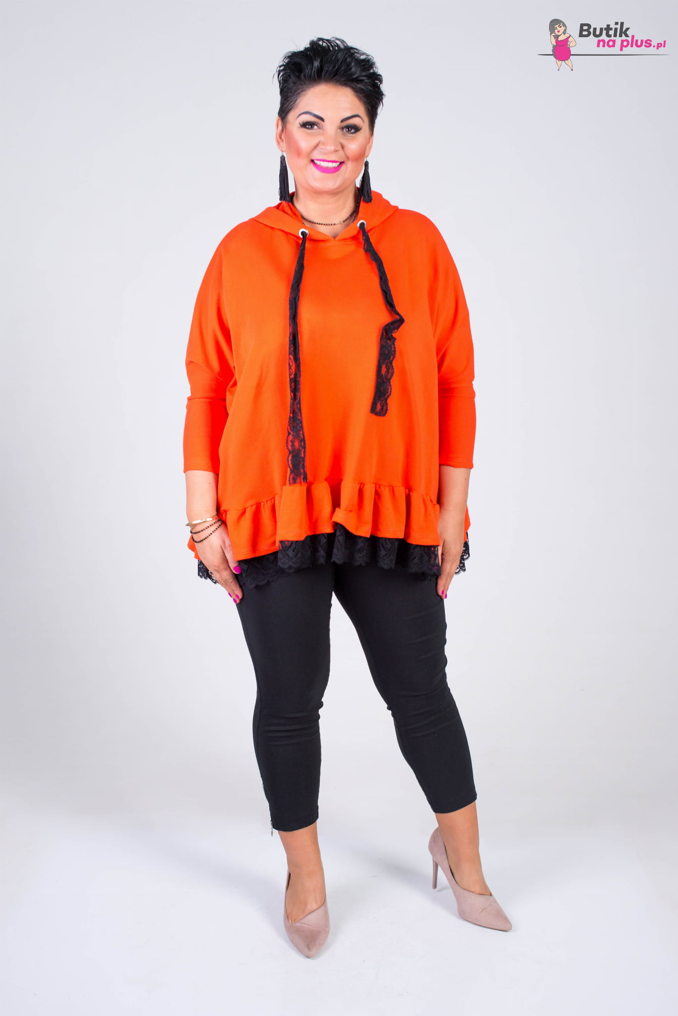 bluza oversize pomarańczowa plus size