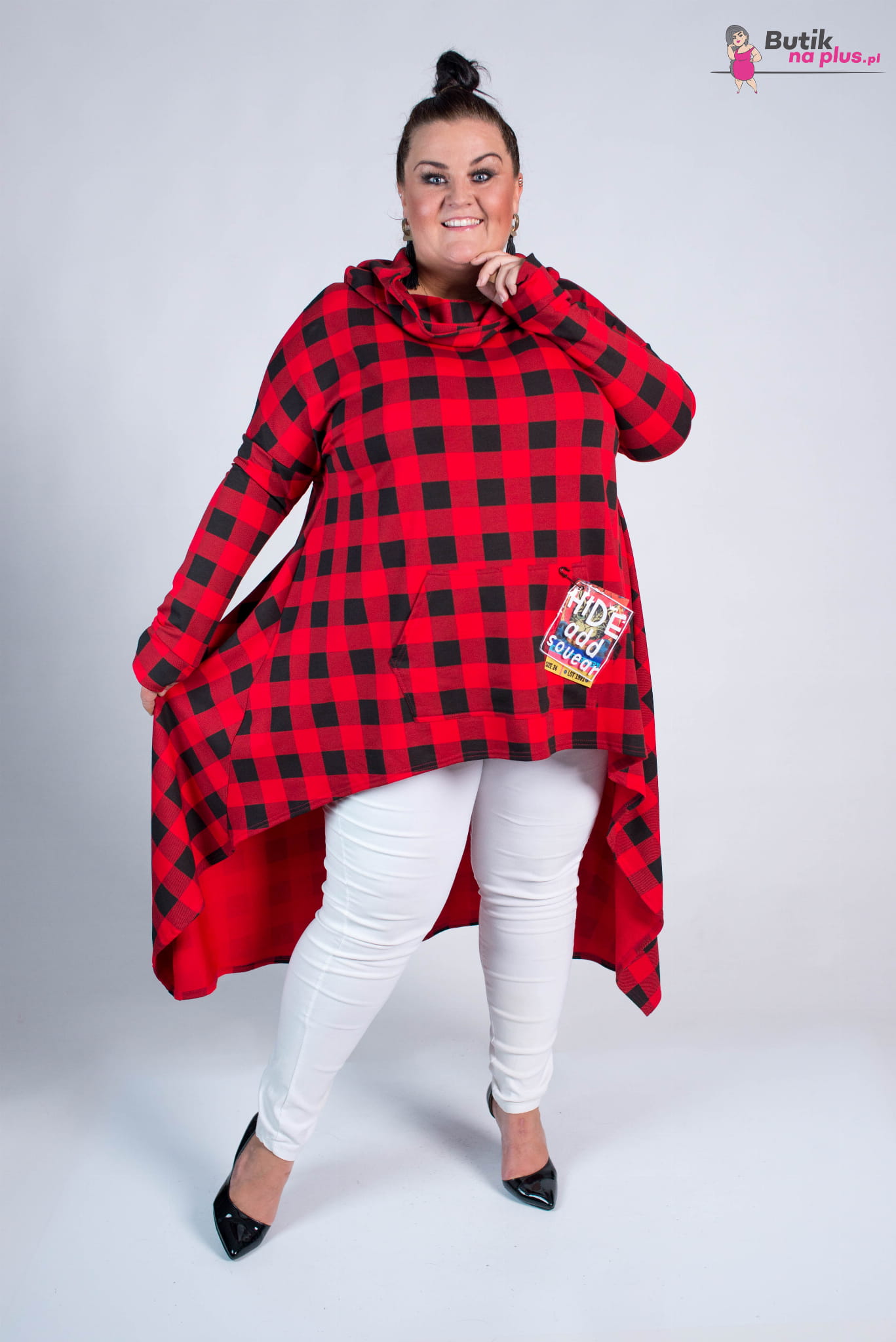 bluza plus size w kratę 2