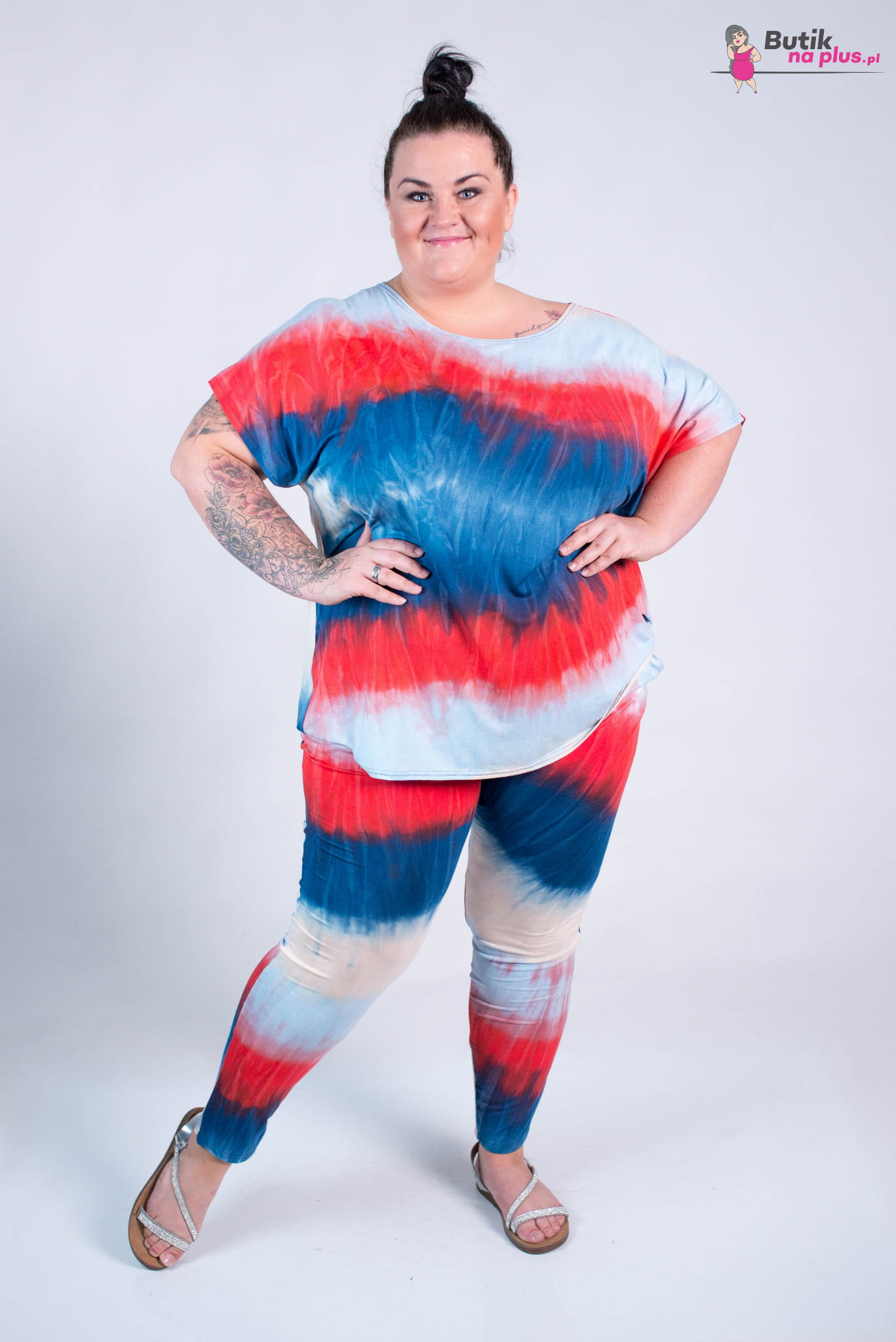 dresowe spodnie czerwone plus size